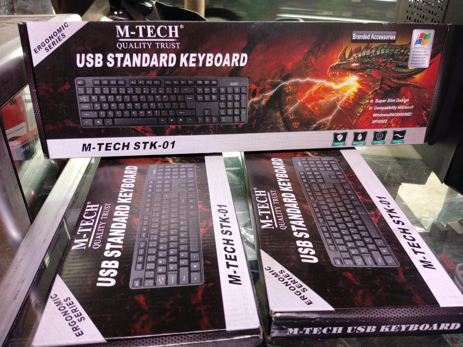 Keyboard USB M-TECH STK-01 - Ergonomic Series, Desain Slim, Plug & Play